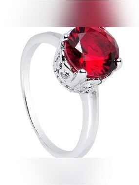 Red Cubic Zirconia Pretty Princess Cocktail Ring